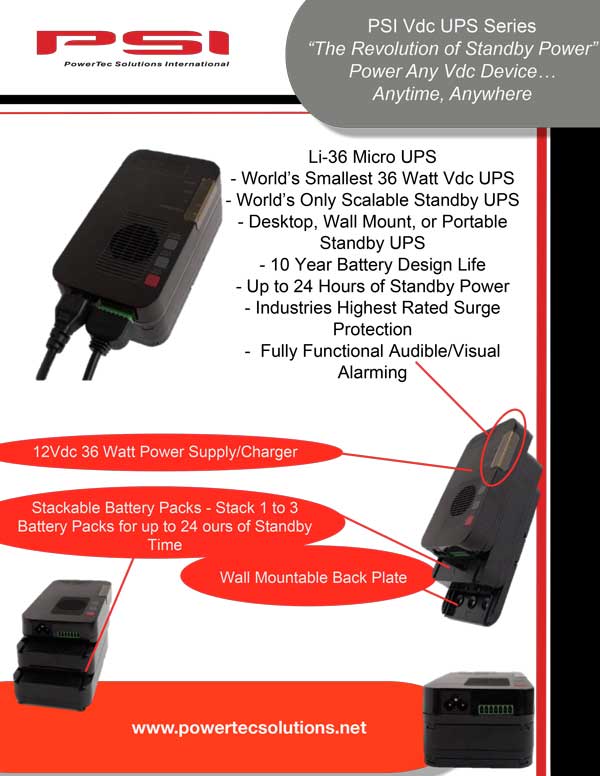 PSI vDc UPS Standby Battery