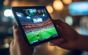 tablet watching live game